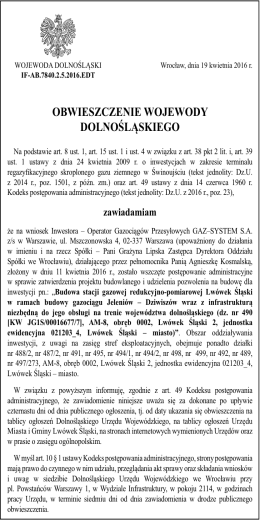 obwieszczenie wojewody dolnośląskiego