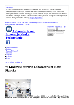 W Krakowie otwarto Laboratorium Maxa Plancka