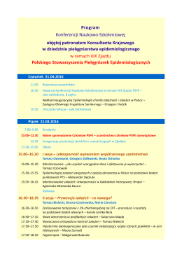 Program Konferencji Naukowo-Szkoleniowej objętej