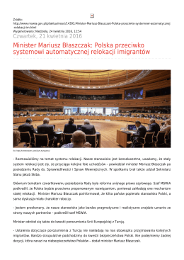 Minister Mariusz Błaszczak: Polska przeciwko systemowi