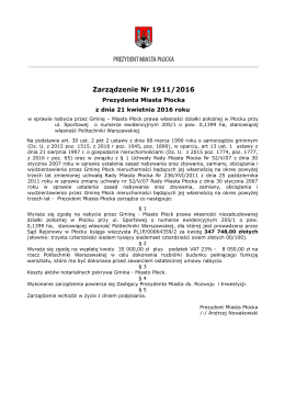 Nr 1911/16 z dnia 21 kwietnia 2016r. - Urząd Miasta Płocka