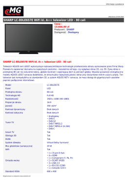 SHARP LC-80LE657E WiFi kl. A++ telewizor LED - 80