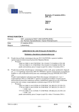 7993/16 ADD 1 dh/bb 1 DPG ADDENDUM NR 1 DO WYKAZU