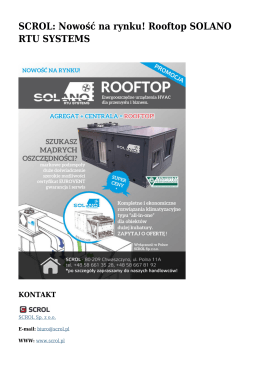 SCROL: Nowość na rynku! Rooftop SOLANO RTU