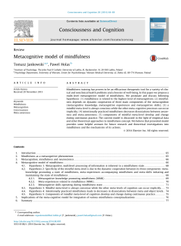 Metacognitive model of mindfulness
