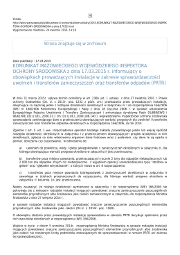 Generuj PDF - Wojewódzki Inspektorat Ochrony Środowiska w