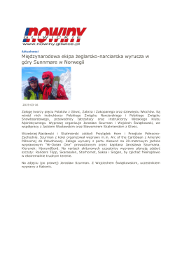 Międzynarodowa ekipa wyrusza w góry Sunnmore w Norwegii