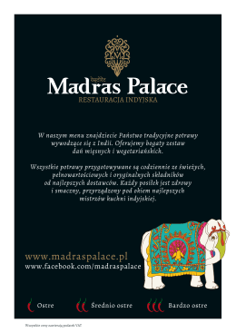 Pobierz menu - Bemowo | Madras Palace