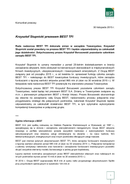 pdf Krzysztof Stupnicki prezesem BEST TFI