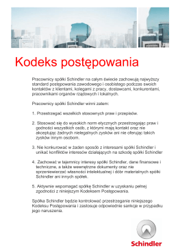 Kodeks postępowania spółki Schindler Polska