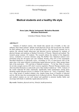 Medical students and a healthy life style