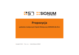 Propozycja - Pakiety Medyczne S7 SIGNUM