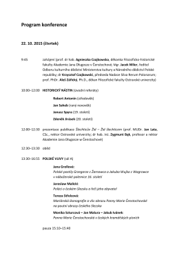 Program konference - Fundacja Silva Rerum Polonarum