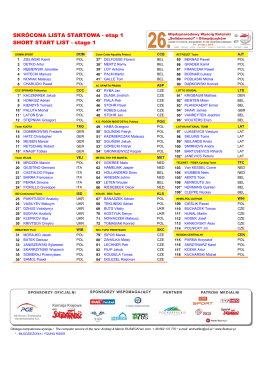 Lista startowa wyścigu UCI