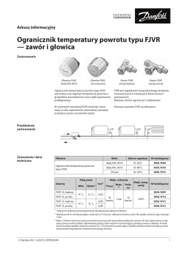 Ogranicznik temperatury powrotu typu FJVR — zawór