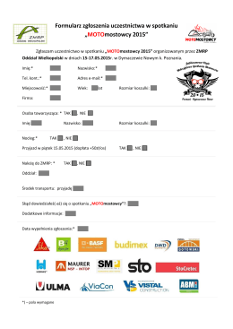 Formularz zgłoszenia uczestnictwa w spotkaniu „MOTOmostowcy