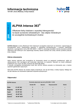 Informacja techniczna ALPHA Intense 363
