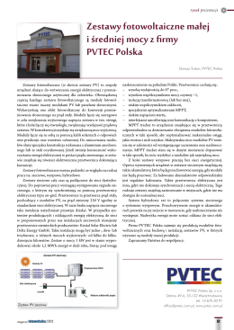 Zestawy fotowoltaiczne małej i średniej mocy z firmy PVTEC Polska