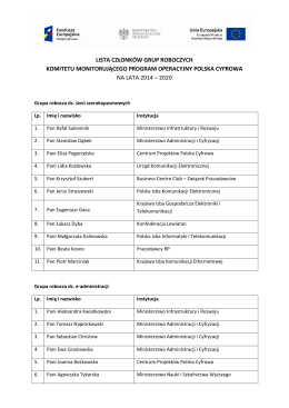 lista członków grup roboczych komitetu