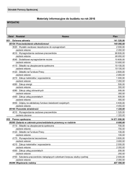 Materiały informacyjne do budżetu na rok 2016 WYDATKI