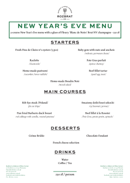 NEW YEAR`S EVE MENU