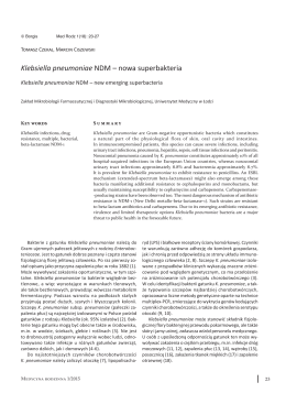 Klebsiella pneumoniae NDM – nowa superbakteria
