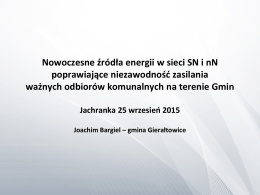 Nowoczesne źródła energii w sieci SN i nN