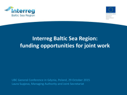 Interreg Baltic Sea Region Programme 2014-2020