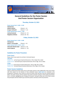 General Guidelines for the Poster Session And Poster Session