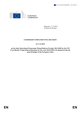 EUROPEAN COMMISSION Brussels, 17.12.2015 C(2015) 9138