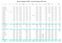Koszty rodzajowe GZM - czterech miesięcy 2015 roku