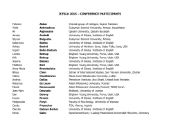 ICFSLA 2015 – CONFERENCE PARTICIPANTS
