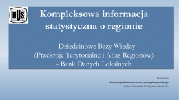 Kompleksowa informacja statystyczna o regionie – Bank