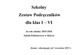 Wykaz podręczników na rok szk. 2015/2016