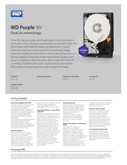 Dokumentacja techniczna dysków z serii WD Purple