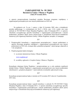 ZARZĄDZENIE Nr 95 /2015 - Węgliniec, Urząd Miasta i Gminy
