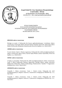 Podreczniki LO III 2015-16 - Aktualności Zespół Szkół nr 3 im