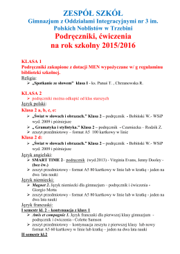 gimnazjum 2015-16 - Zespół Szkół w Trzebini