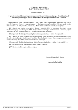 uchwała nr x/51/2015 rady gminy grabowiec