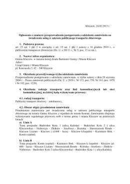 Kleczew, 24.02.2015 r. Ogłoszenie o zamiarze przeprowadzenia