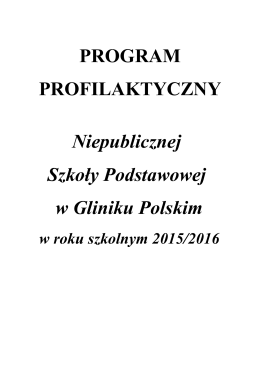 program profilaktyczny - Niepubliczna Szkoła Podstawowa w Gliniku