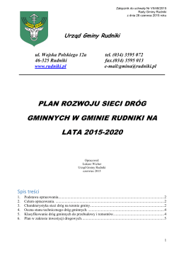 plan rozwoju sieci dróg gminnych 2015-2020