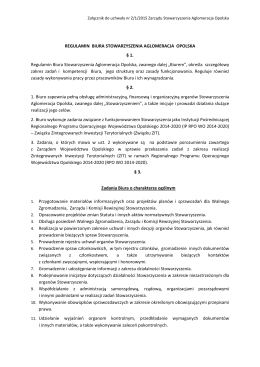 Regulamin Biura Stowarzyszenia Aglomeracja Opolska