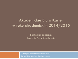 Akademickie Biura Karier w roku akademickim 2014/2015