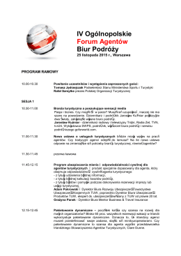 IV Ogólnopolskie Forum Agentów Biur Podróży