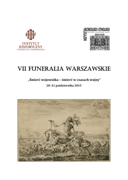 vii funeralia warszawskie - Instytut Badań Literackich Polskiej