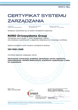 ISO 9001:2008 Nord Drivesystems Group