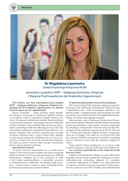 MDW nr 4/2015 – wywiad z dr Magdaleną Łazarewicz.