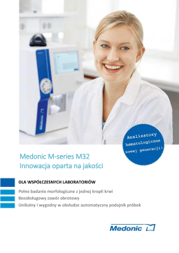 Medonic M-series M32 Innowacja oparta na jakości