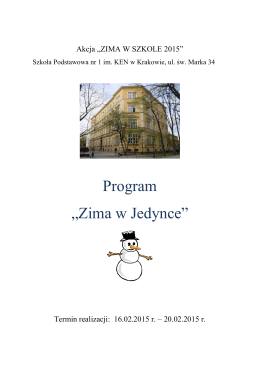 Program akcji "Zima w szkole" - Szkoła Podstawowa nr 1 w Krakowie